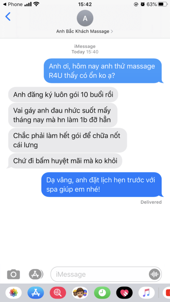Phản hồi massage R4U