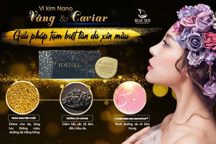 Vi kim nano Vàng&Caviar là cách khắc phục làn da xỉn màu.