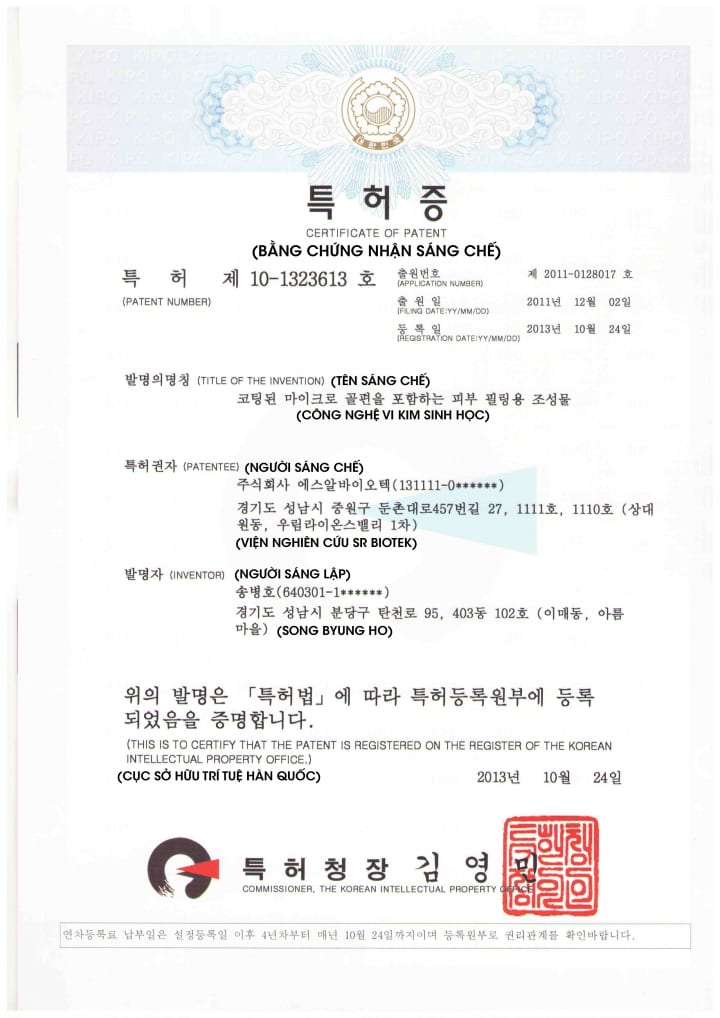 Bằng sáng chế vi kim sinh học Raphitox được cấp cho Viện nghiên cứu SR Biotek.