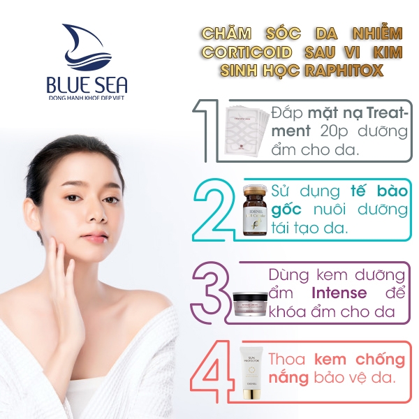 Dưỡng da kết thúc liệu trình chăm sóc da tại nhà.