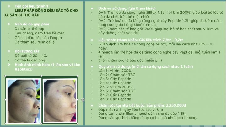 Sơ lược liệu trình đồng đều sắc tố cho da sần bì thô ráp.